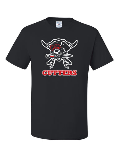 FLFA Black JERZEES - Dri-Power® 50/50 T-Shirt - 29MR w/ FLFA Cheer/Football Logo on Front