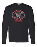 flfa black jerzees - dri-power® long sleeve 50/50 t-shirt - 29lsr w/ flfa cheer/football logo on front