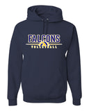jths volleyball navy jerzees - nublend® hooded sweatshirt - 996mr w/ falcons volleyball v3 logo on front