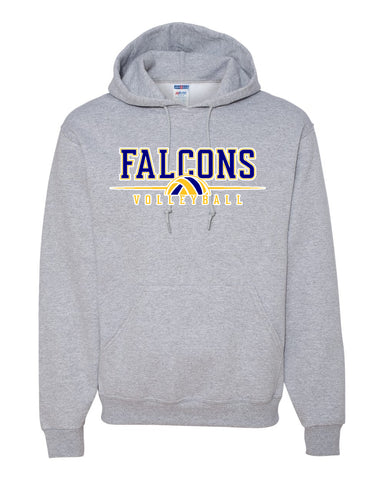 JTHS Volleyball Navy JERZEES - NuBlend® Hooded Sweatshirt - 996MR w/ Falcons Volleyball V3 Logo on Front