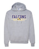 jths volleyball sport gray jerzees - nublend® hooded sweatshirt - 996mr w/ falcons volleyball v3 logo on front