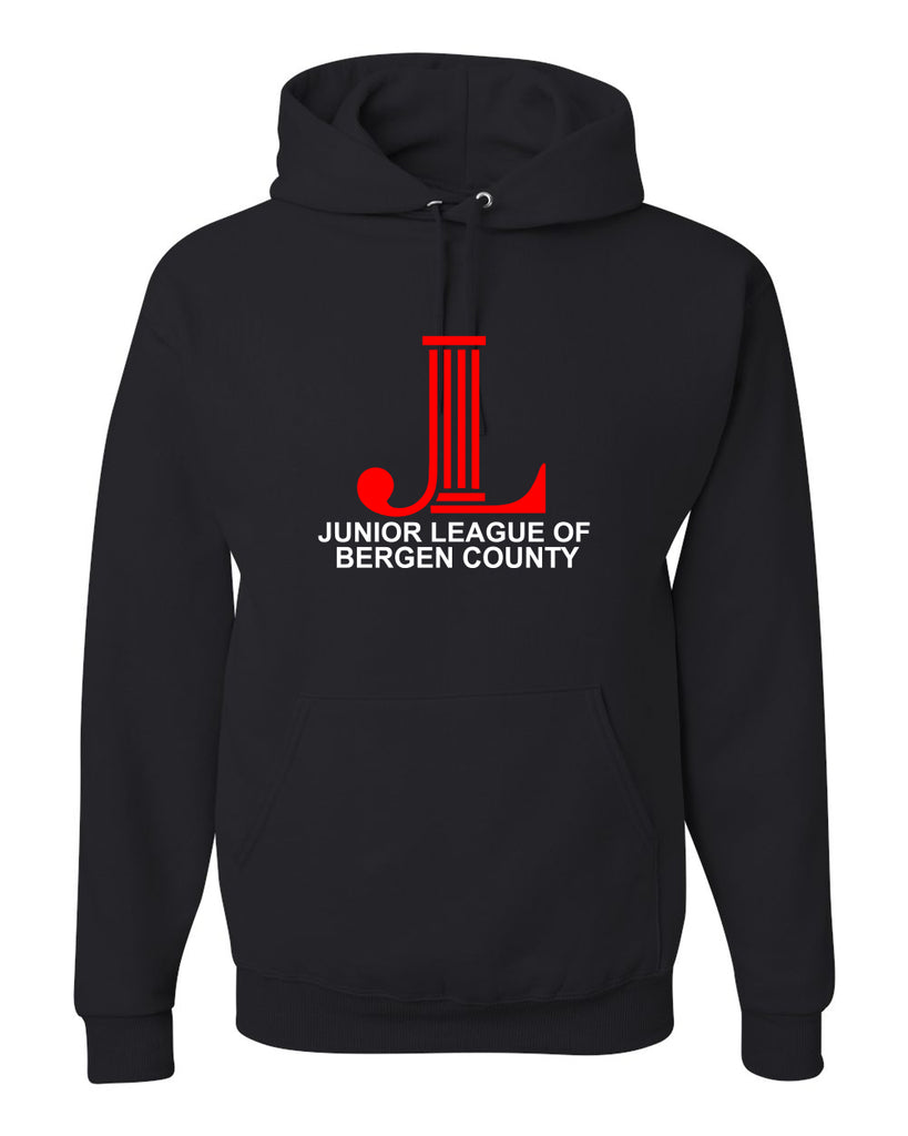 jlbc black jerzees - nublend® hooded sweatshirt - 996mr w/ large logo on front