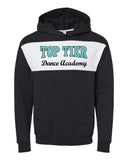 top tier dance black jerzees - nublend® billboard hooded sweatshirt - 98cr w/ top tier dance academy logo on front