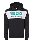 top tier dance black jerzees - nublend® billboard hooded sweatshirt - 98cr w/ top tier dance company logo on front