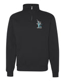 top tier dance black jerzees - nublend® cadet collar quarter-zip sweatshirt - 995mr w/ logo on left chest logo