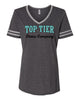 top tier dance black heather jerzees - women's varsity triblend v-neck t-shirt - 602wvr w/ top tier dance company logo on front