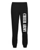 cheer army black badger - athletic fleece joggers - 2215 w/ stencil design v1 down left leg.