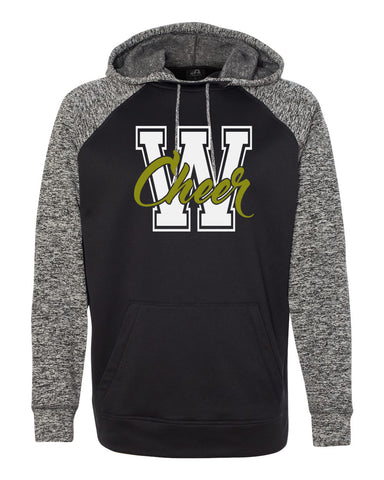 WANAQUE CHEER - ITC Women's Lightweight Cropped Hooded Sweatshirt with 2 color W-Cheer Design on Front.