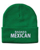 badass mexican embroidered cuffed beanie hat