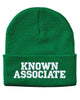 known associate embroidered cuffed beanie hat