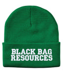 black bag resources embroidered cuffed beanie hat