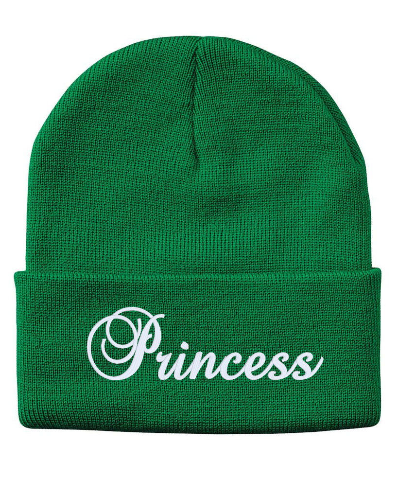 princess embroidered cuffed beanie hat