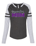 twisters gymnastics lat - women's fine jersey mash up long sleeve t-shirt - 3534 w/ gymnastics mom spangle design