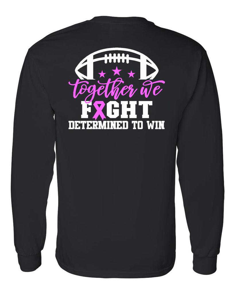 Wanaque Warriors Football Heavy Cotton Long Sleeve Tee w/ Together We Fight Design Front & Back.