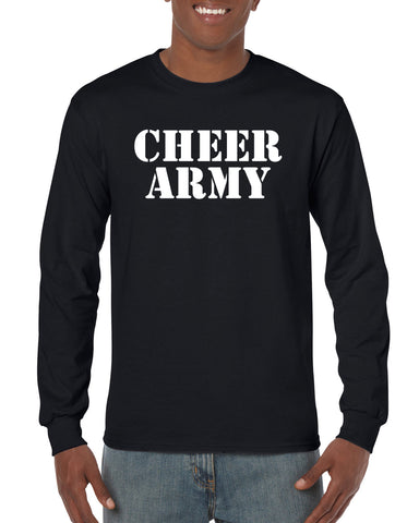 Cheer Army Tropical Blue Short Sleeve Tee w/ Navy CA Drip Design on Front.