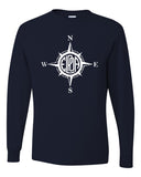 Erskine Lakes JERZEES - Dri-Power® Long Sleeve 50/50 T-Shirt - 29LSR w/ Compass Design on Front.