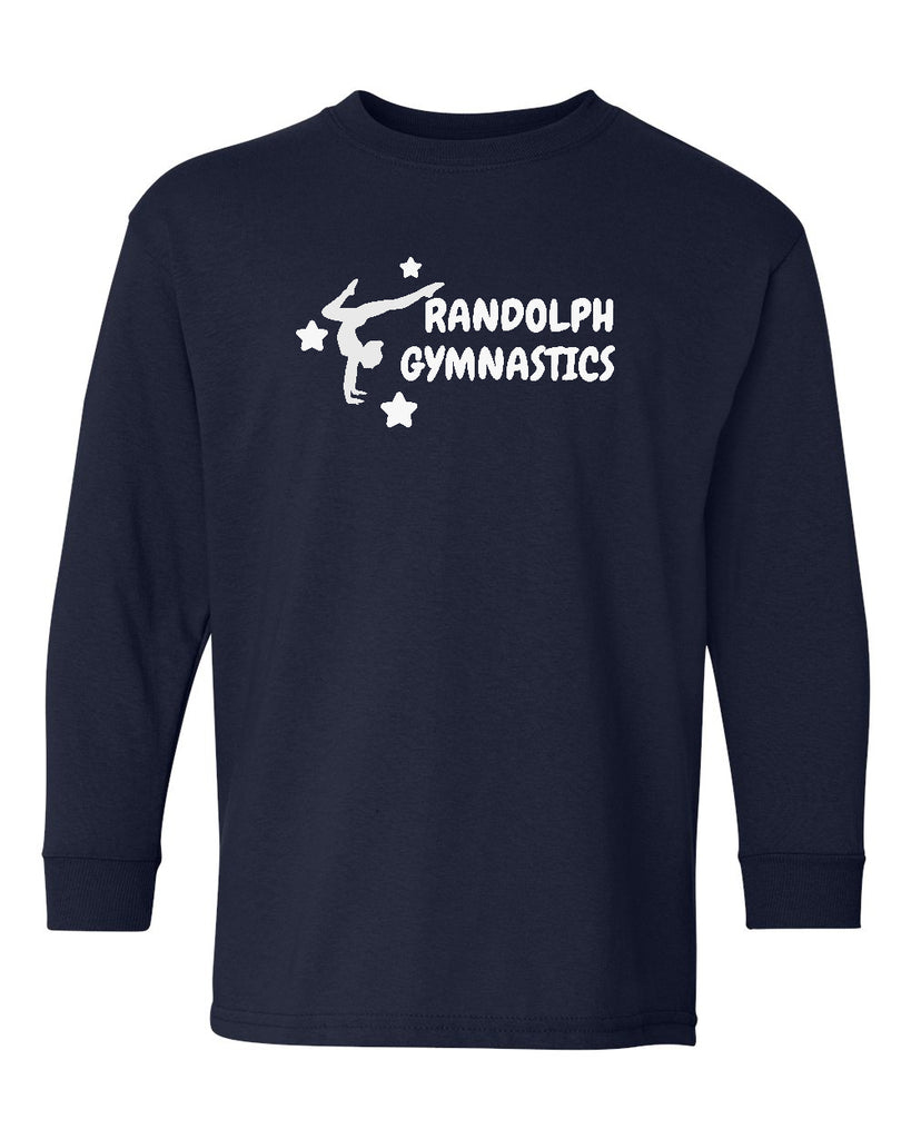 Randolph Gymnastics Long Sleeve Tee w/ Logo Design V1 on Front