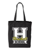 haskell school black 10 ounce gusseted cotton canvas tote w/ haskell school 
