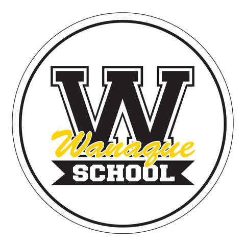 WANAQUE School Heavy Cotton Black Short Sleeve Tee w/ WANAQUE School Indian Logo on Front.