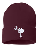 sc palmetto moon embroidered cuffed beanie hat