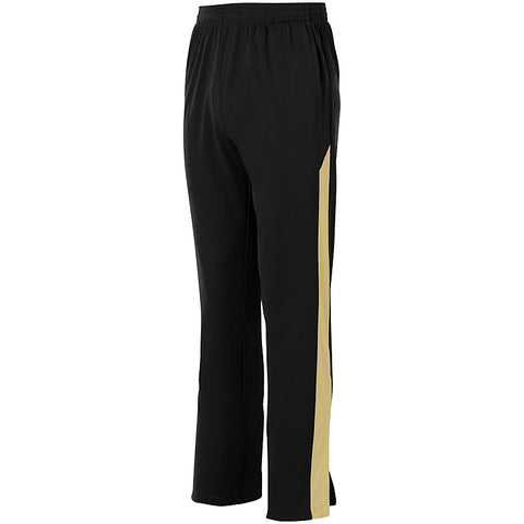 WMCC Black & White Flannel PJ Style Pants w/ Black & Gold Flat Print Logo down Leg.