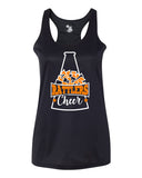 Ringwood Rattlers Black B-Core Racerback Performance Tank w/ 2 Color Rattlers Cheer Megaphone Design on Front