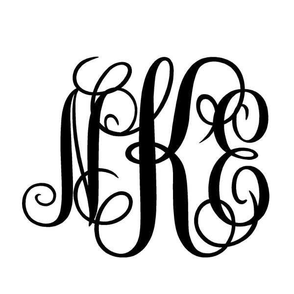 Monogram 3 Letter V1 Single Color Transfer Type Decal – StickerDad ...