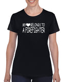 my heart belongs to a firefighter v1 graphic transfer design shirt