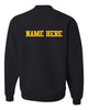 West Milford Fencing Black Crewneck Sweatshirt w/ Large Ribbon Design on Front.