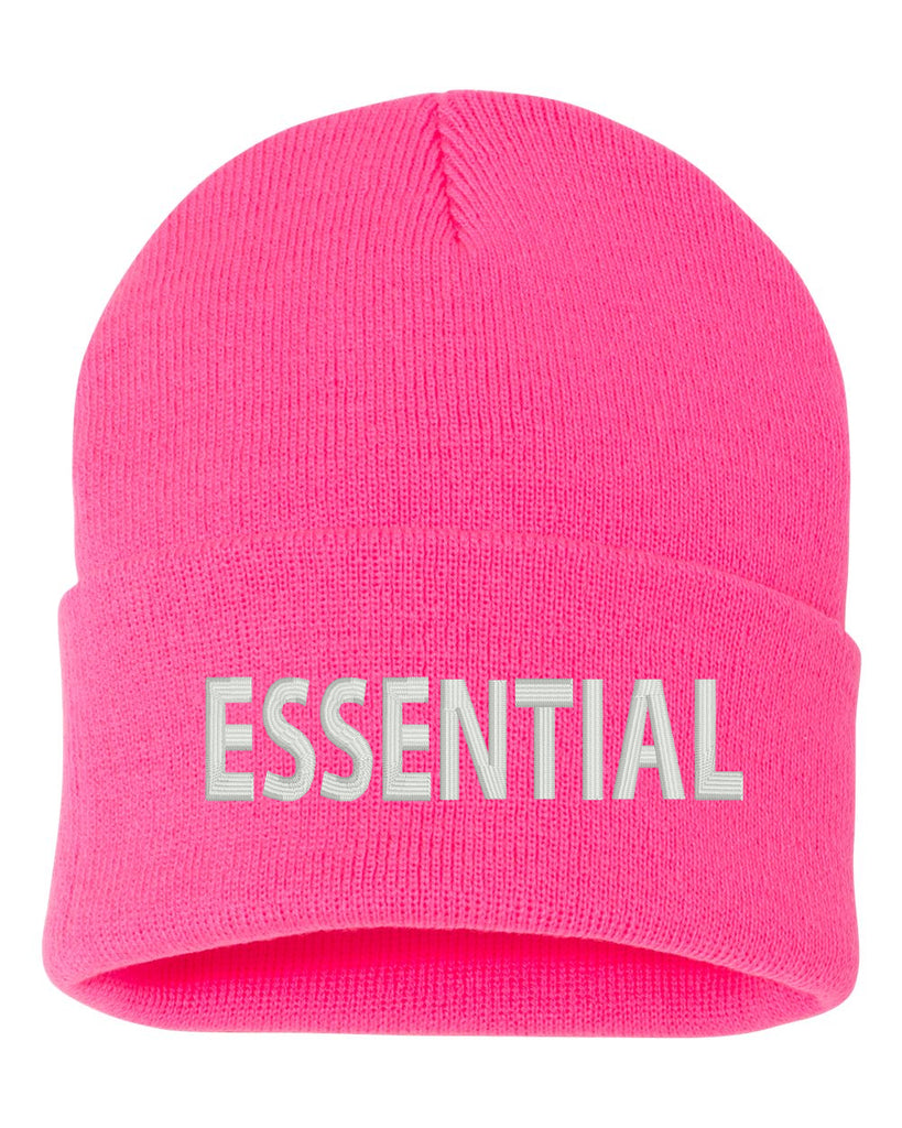 essential worker embroidered cuffed beanie hat