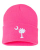 sc palmetto moon embroidered cuffed beanie hat