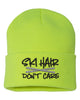 ski hair don't care embroidered cuffed beanie hat