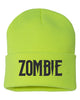 zombie embroidered cuffed beanie hat