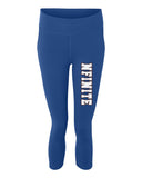 nfinite royal all sport - women's capri leggings - w5009 w/ 2 color logo down left leg.