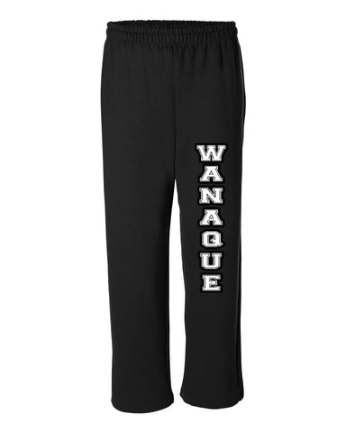 WANAQUE PJ Style Flannel Pants w/ WANAQUE Logo in Black & White Down Leg.
