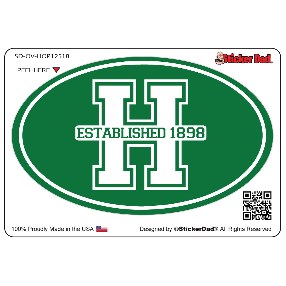 hopatcong logo v1 oval full color printed vinyl decal window sticker