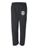 wanaque soccer open bottom sweat pants with wanaque soccer logo on front left hip