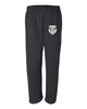 wanaque soccer open bottom sweat pants with wanaque soccer logo on front left hip