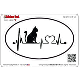 cat heartbeat v1 oval full color printed vinyl decal window sticker