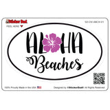 aloha beaches v1 oval full color printed vinyl decal window sticker