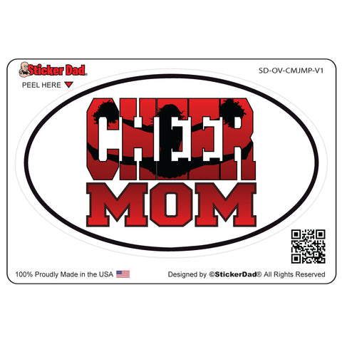 Oval Football Mom V2 Oval Full Color Printed Vinyl Decal Window Sticker