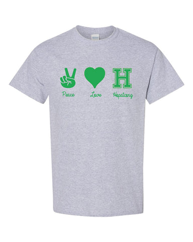Hopatcong Short Sleeve Tee w/ Hopatcong H Doodle Design on Front.