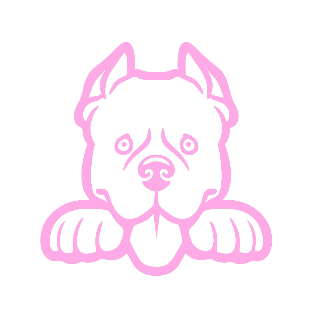 pitbull dog peeking v1 single color transfer type decal