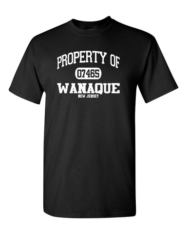 WANAQUE School Black Cyclone Tie Dye Short Sleeve Tee w/ Proud Staff Design on Front.