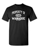 wanaque heavy cotton black short sleeve tee w/ property of wanaque on front.