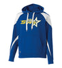 butler stars blue/white prospect hoodie w/ large design on front.