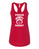 hewitt huskies next level - red women's ideal racerback tank - 1533 w/ proud parent on front