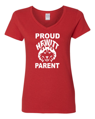 Hewitt Huskies Next Level - Red Women's Ideal Racerback Tank - 1533 w/ Proud Parent on Front