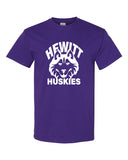 Hewitt Huskies PURPLE Short Sleeve Tee w/ Logo Design 1 on Front