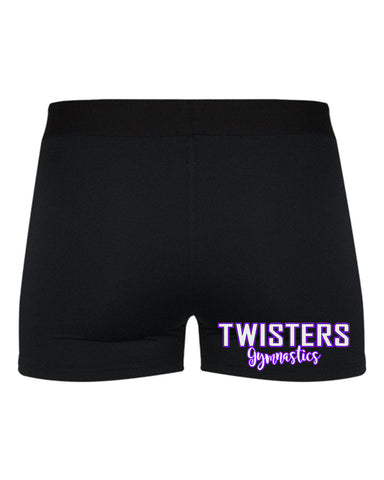 Twisters Gymnastics Heavy Blend Black Hoodie w/ Twisters Circle 2 Color Design